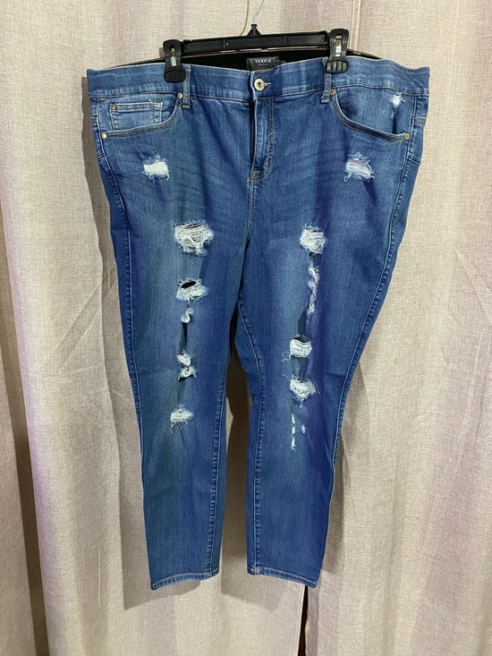 torrid Denim - Torrid Distressed Dark Blue Stretch Jeans